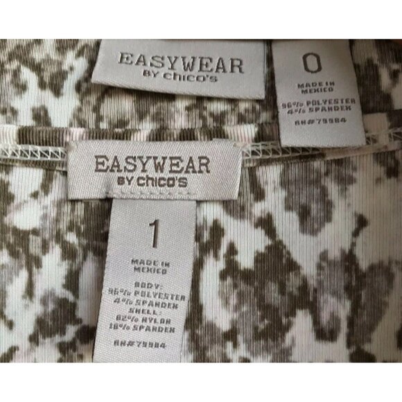 Chico's Easywear Twin 2 PC Set Jacket Size 0/1 Shell Slinky Leopard Brown Pink - Picture 3 of 12